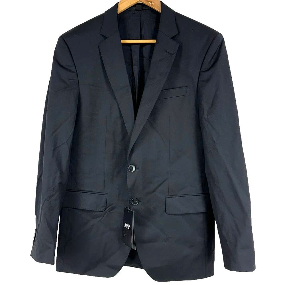Hugo Boss Trabaldo Tagna 1840 Super 120 Men's Black Blazer *Flaw* Size 38R